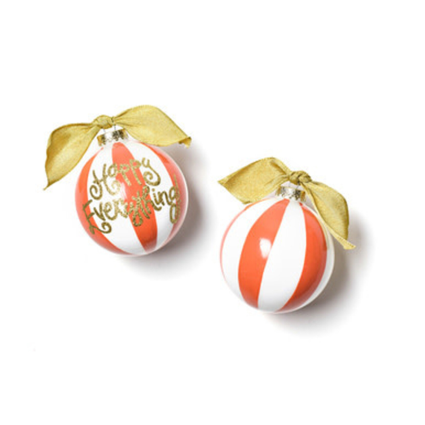 happy everything happy everything persimmon color block glass ornament