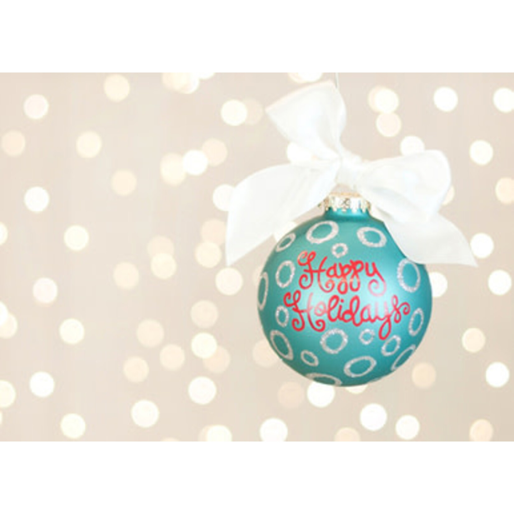 coton colors happy holidays glass ornament