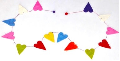 available at m. lynne designs Hearts Felt Garland