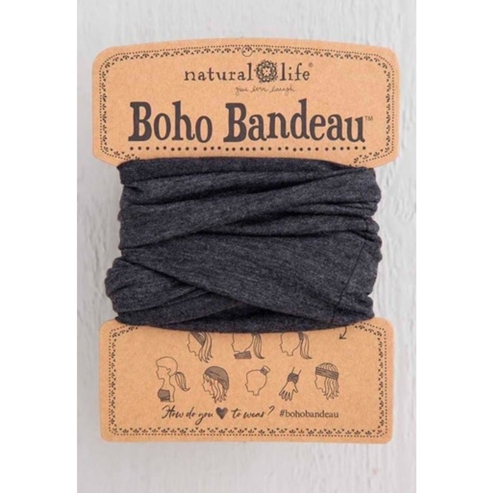 natural life heathered charcoal boho bandeau