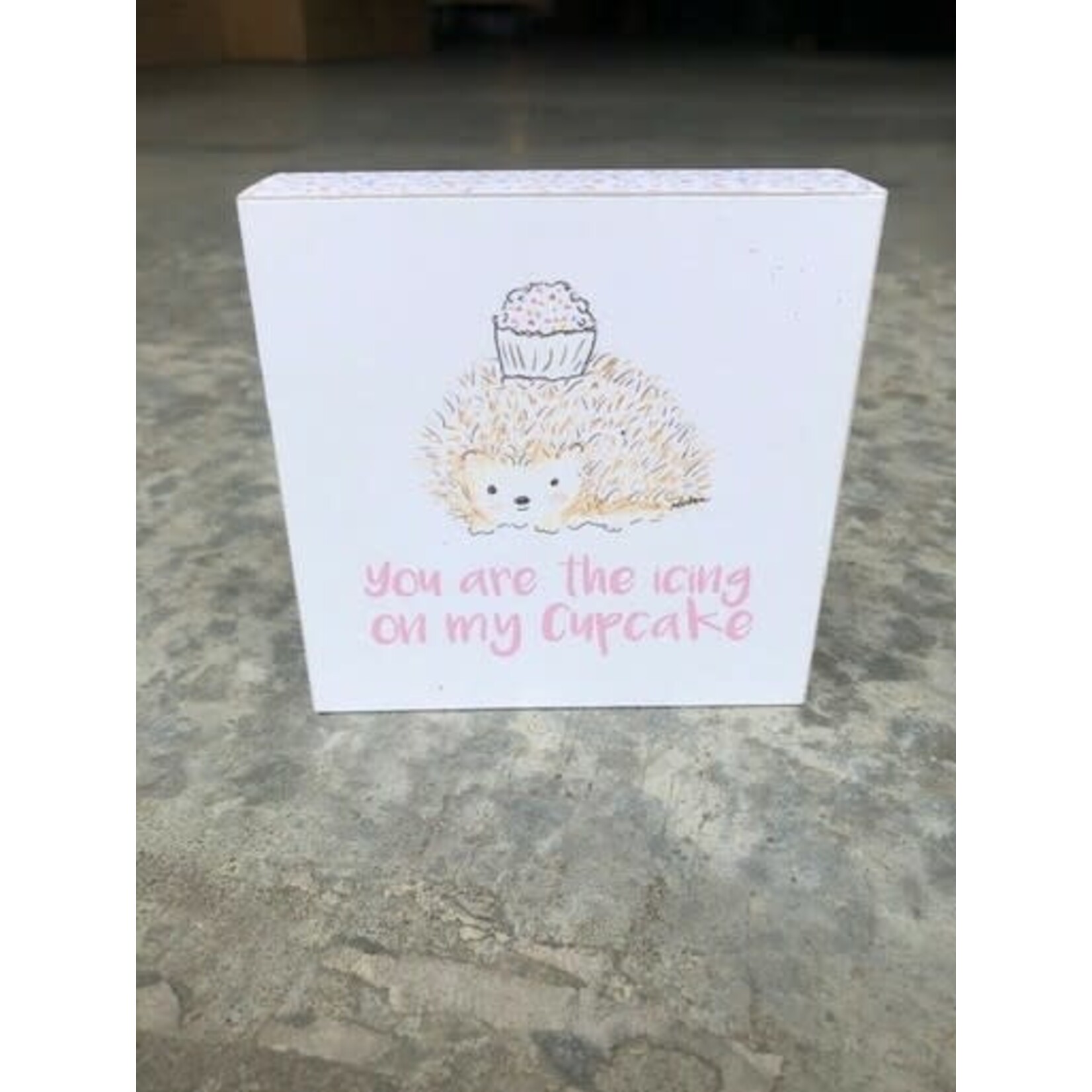 m. lynne designs hedgehog cupcake art block