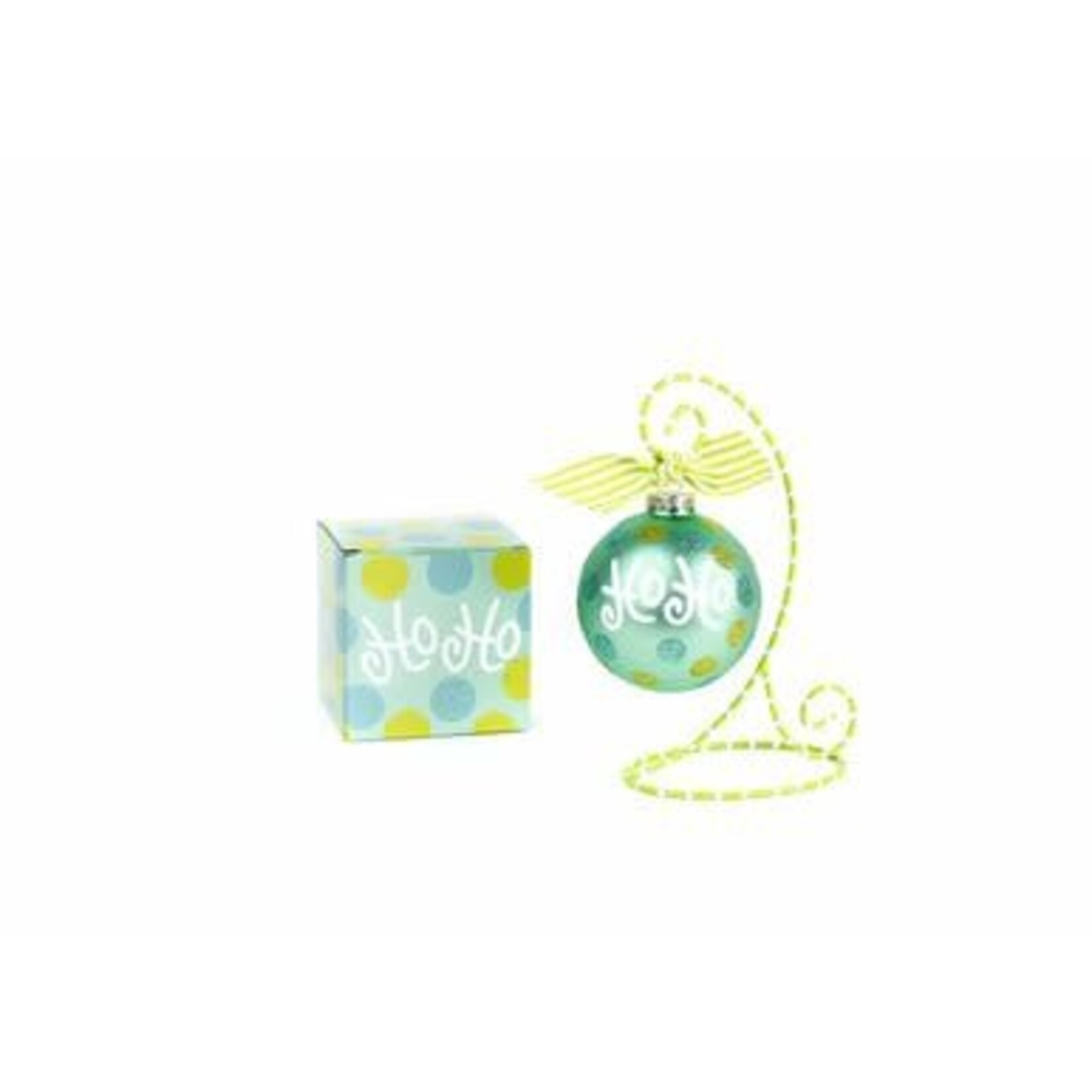 coton colors ho ho dot glass ornament