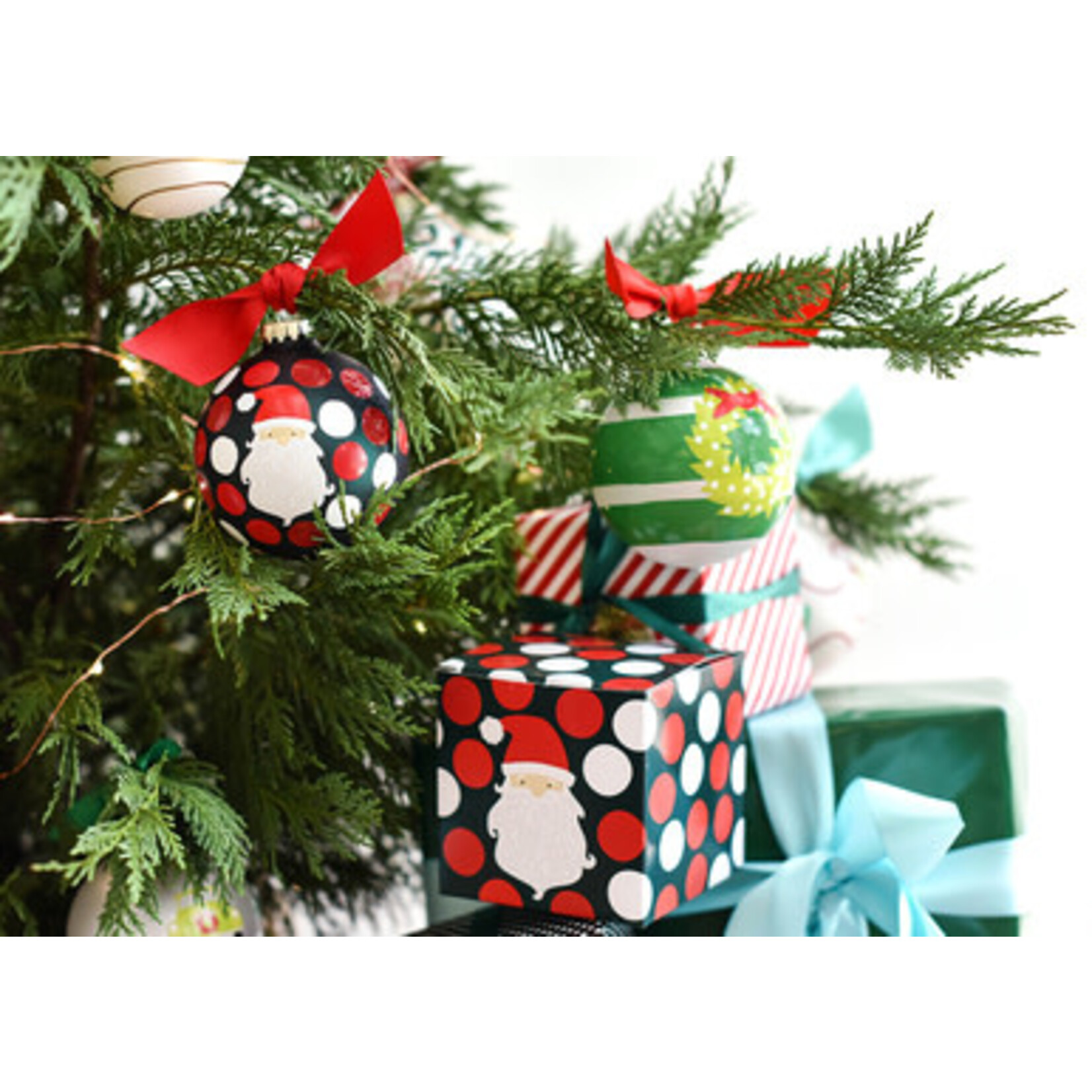 coton colors ho ho ho santa glass ornament