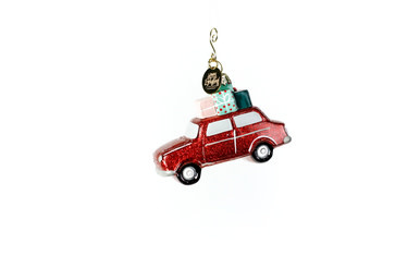 happy everything Holiday Car Shaped Ornament
