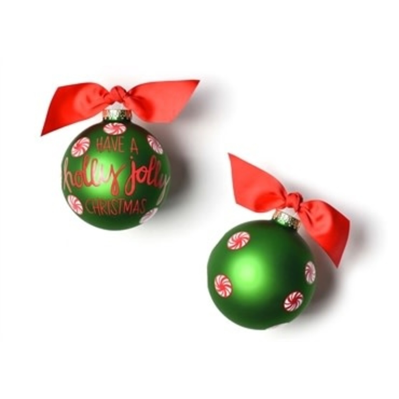 coton colors holly jolly peppermint glass ornament