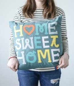 available at m. lynne designs Home Sweet Home Cotton Pillow
