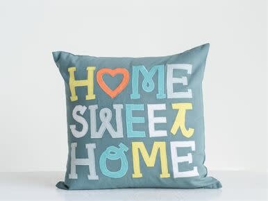 available at m. lynne designs Home Sweet Home Cotton Pillow