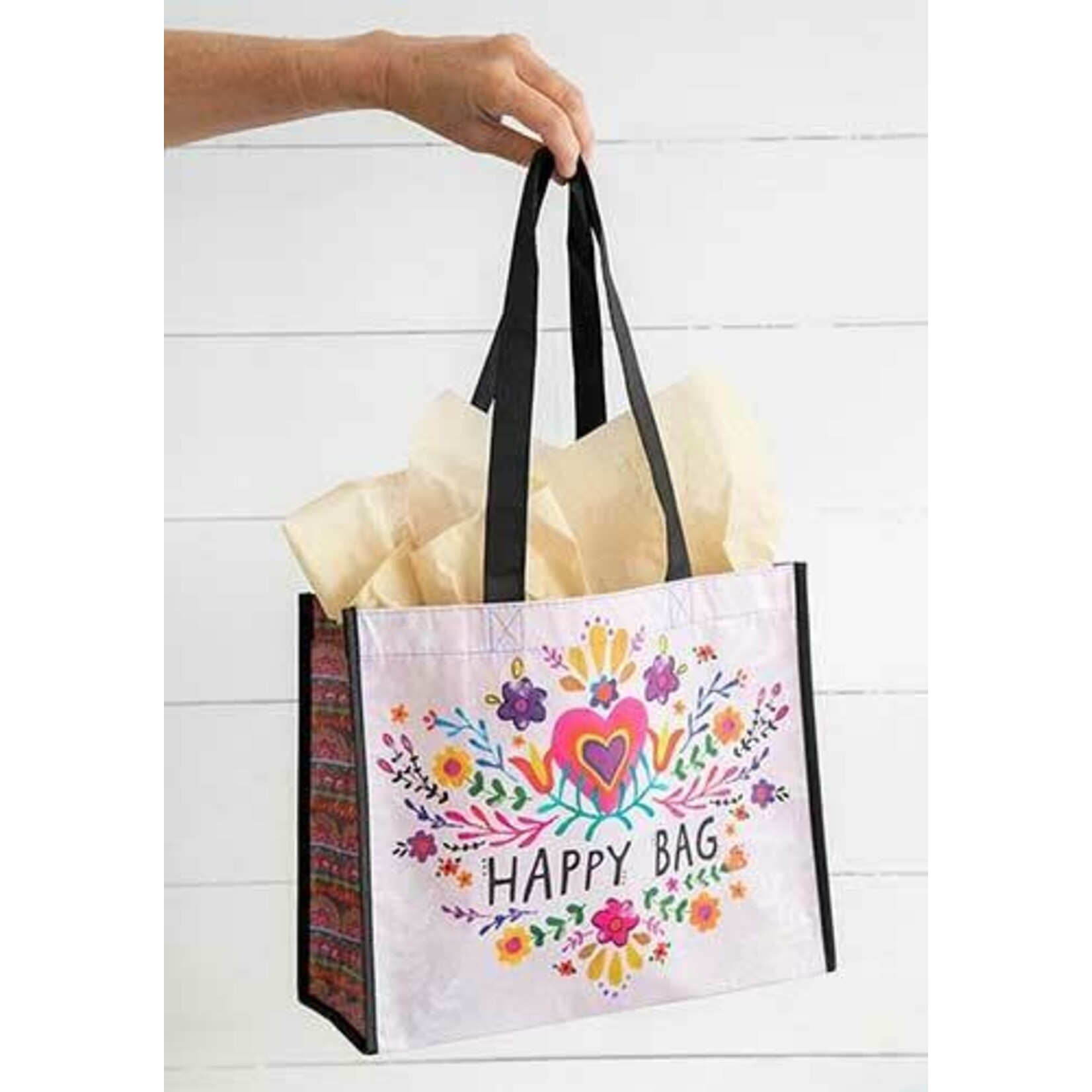 natural life hot pink happy heart large gift bag