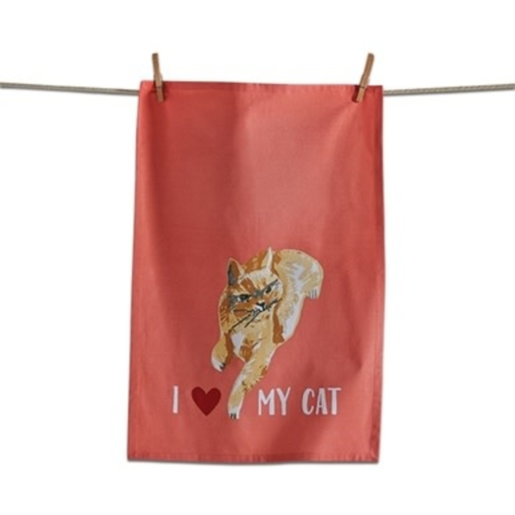 m. lynne designs i heart my cat tea towel