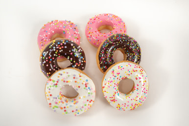 available at m. lynne designs Iced with Sprinkles, Pink Donut