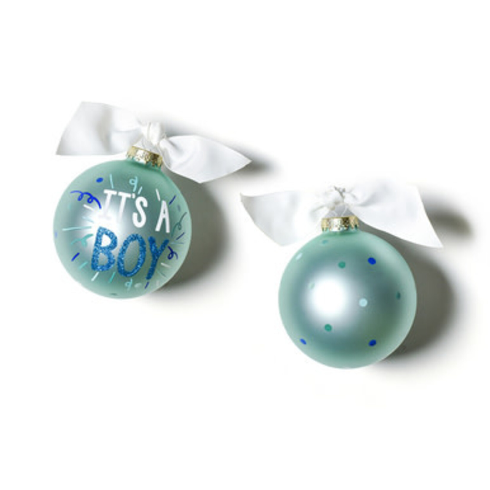 coton colors it's a boy popper glass ornament