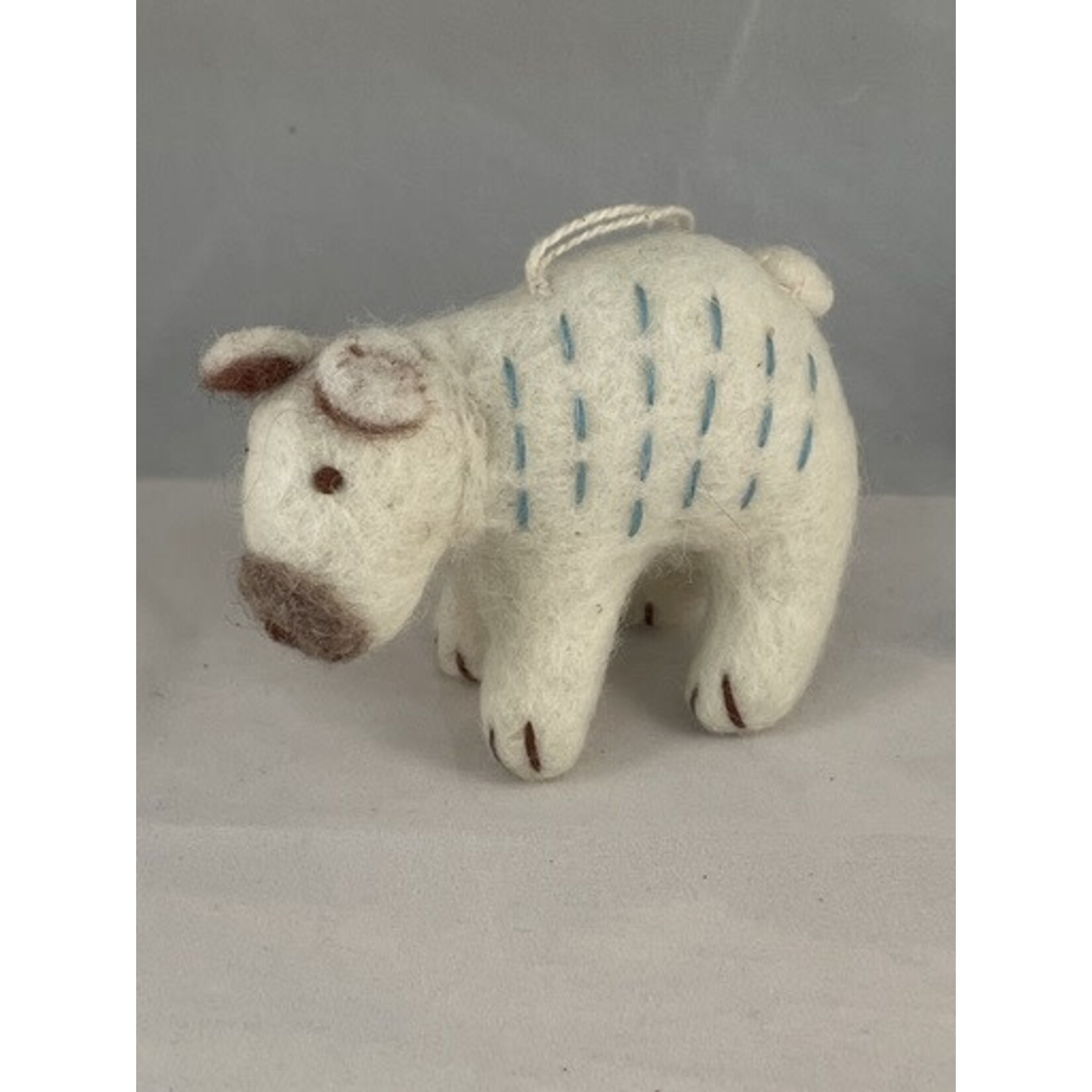 m. lynne designs jolly pauly polar bear ornament