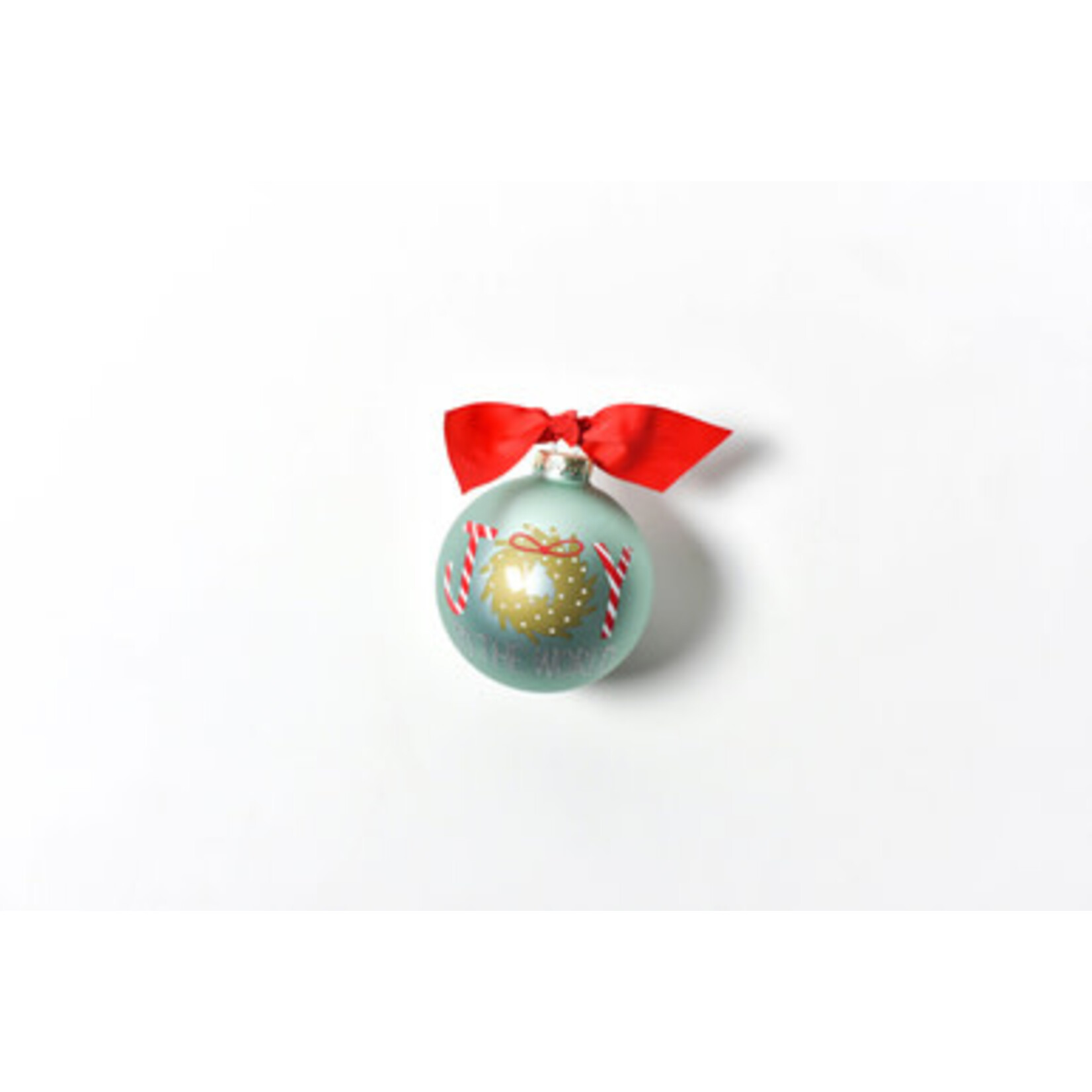 coton colors joy to the world wreath glass ornament