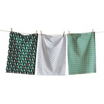 m. lynne designs joyful deer set of three dishtowels