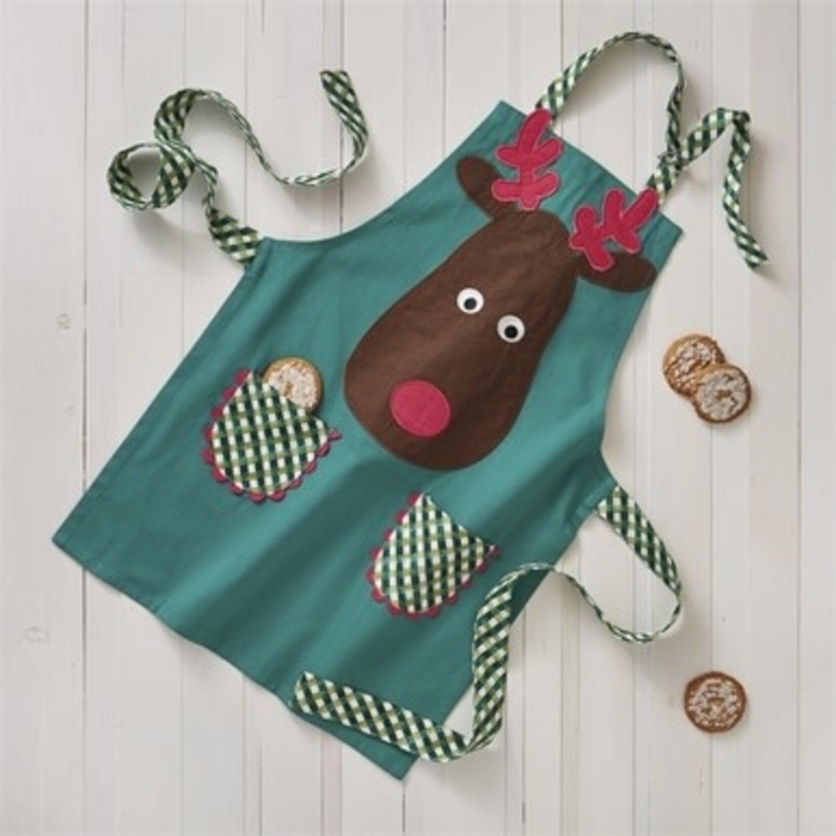 m. lynne designs joyful reindeer kid apron