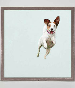 available at m. lynne designs Jump for Joy Jack Russell Framed Canvas