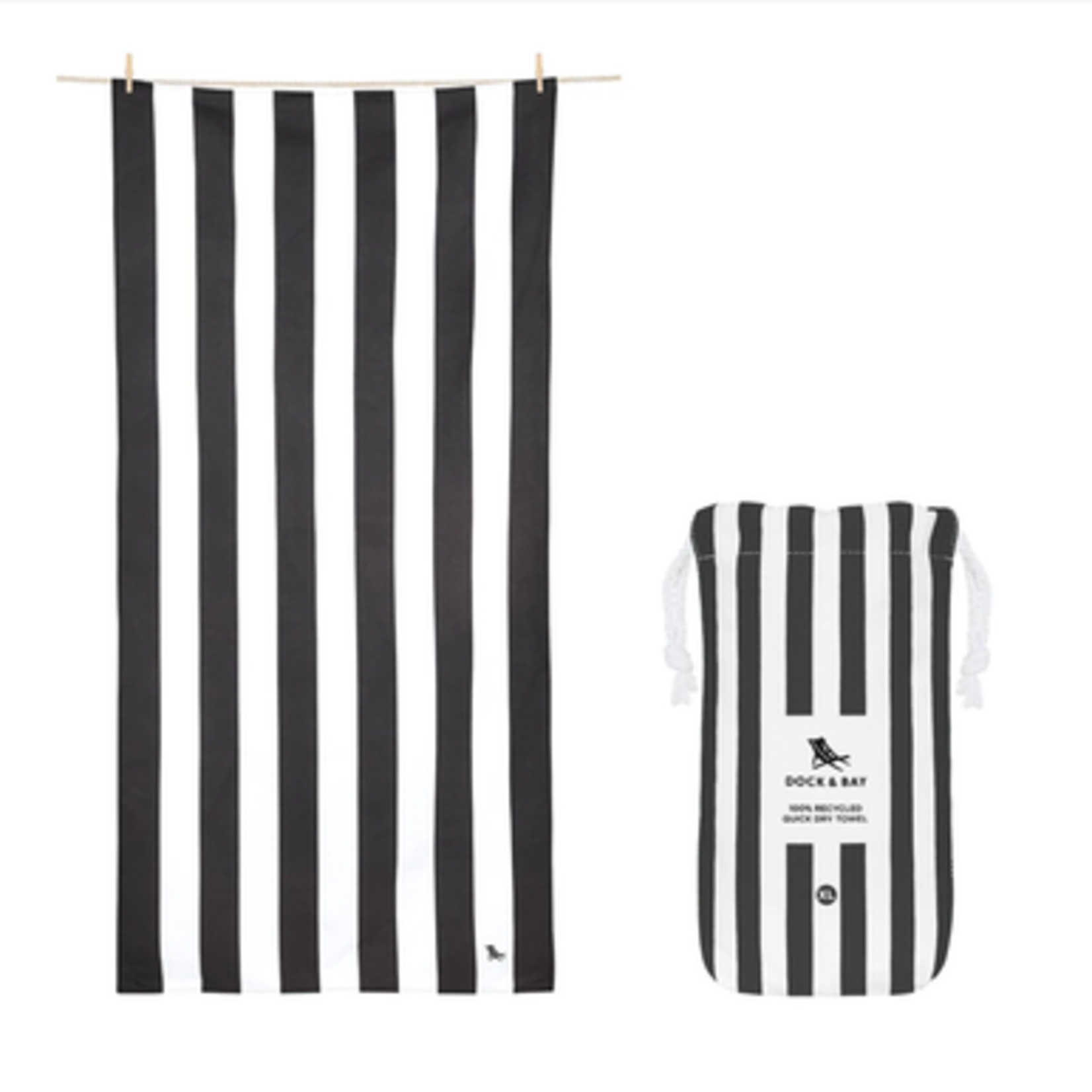 dock & bay kamari charcoal cabana quick dry towel