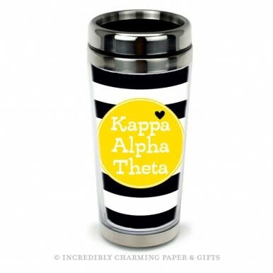 available at m. lynne designs Kappa Alpha Theta Cabana Stainless Steel Travel Mug