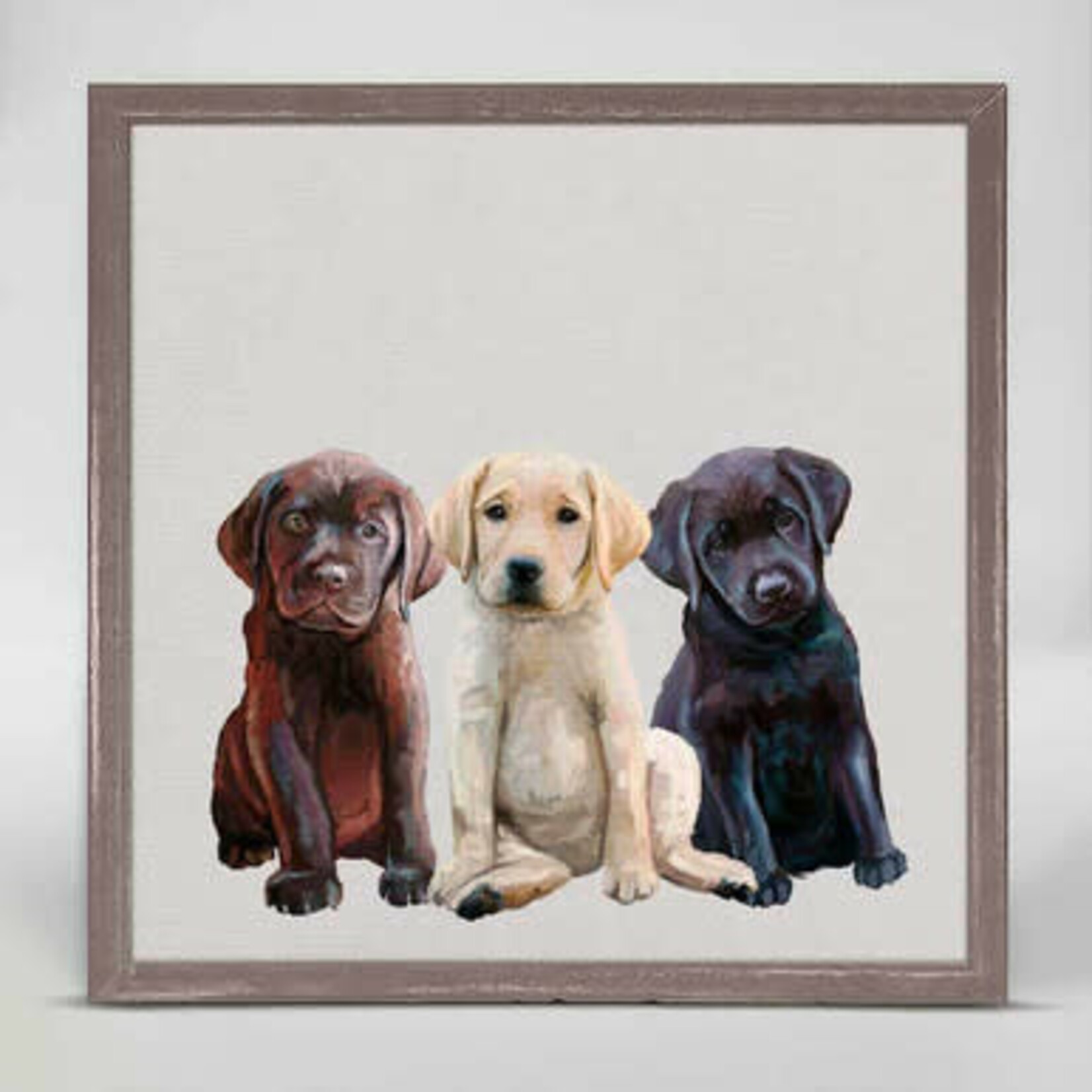 m. lynne designs lab puppies framed canvas