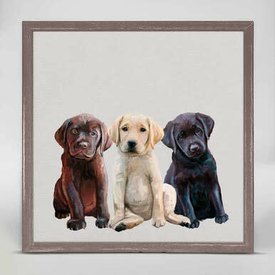 available at m. lynne designs Lab Puppies Framed Canvas