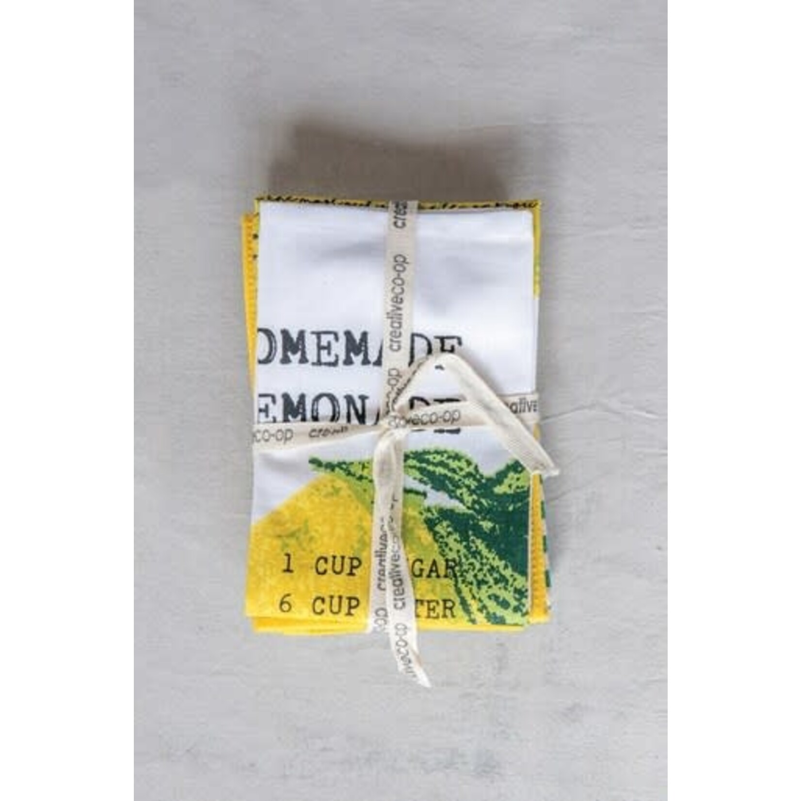 m. lynne designs lemon set of three tea towels