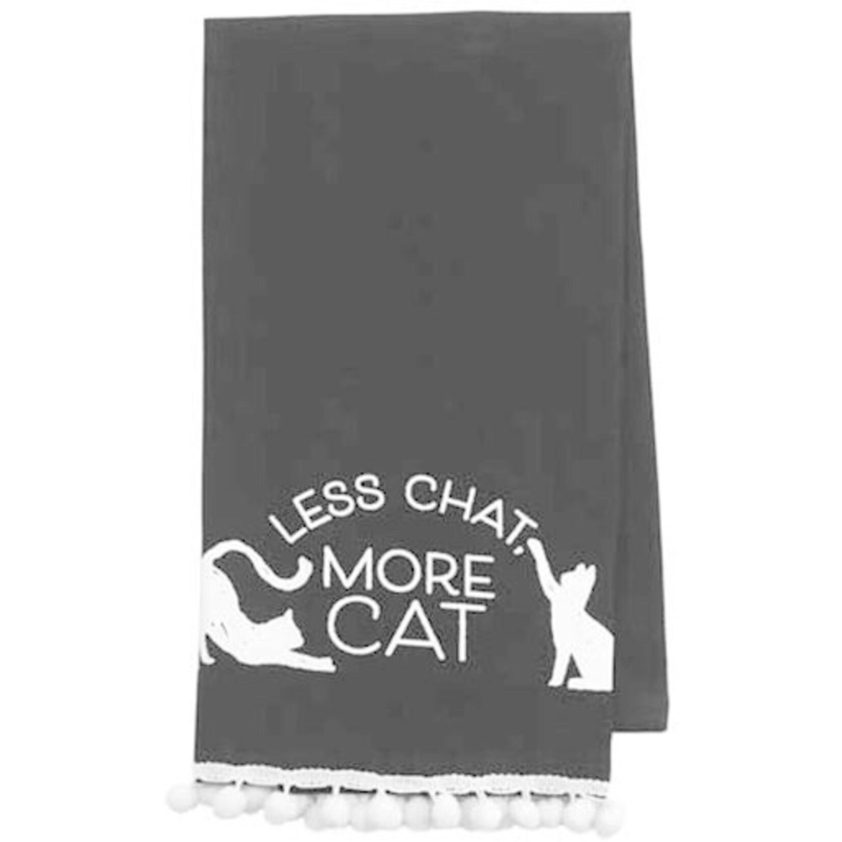 m. lynne designs less chat, more cat tea towel
