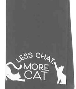 available at m. lynne designs Less Chat, More Cat Tea Towel