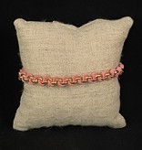 available at m. lynne designs Light Pink Woven Leather Tassle Bracelet