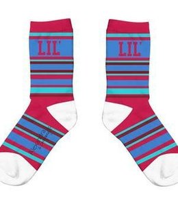 "lil" maroon crew socks