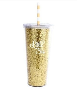 available at m. lynne designs lil sis glitter tumbler