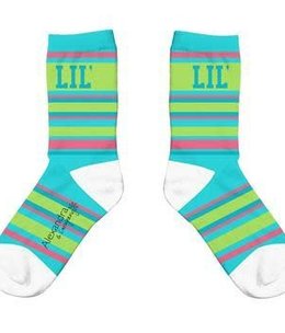 available at m. lynne designs "lil" teal crew socks
