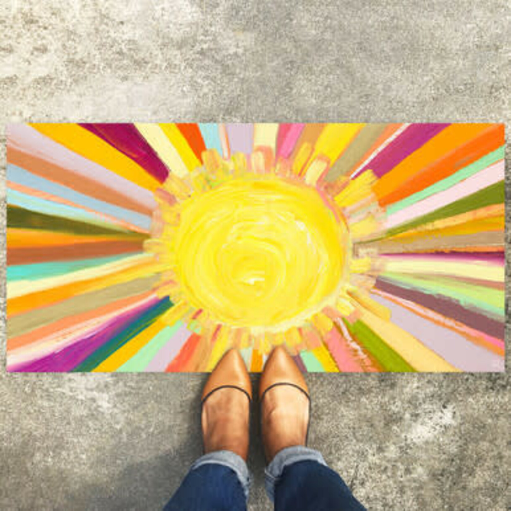 m. lynne designs little sunshine floorcloth