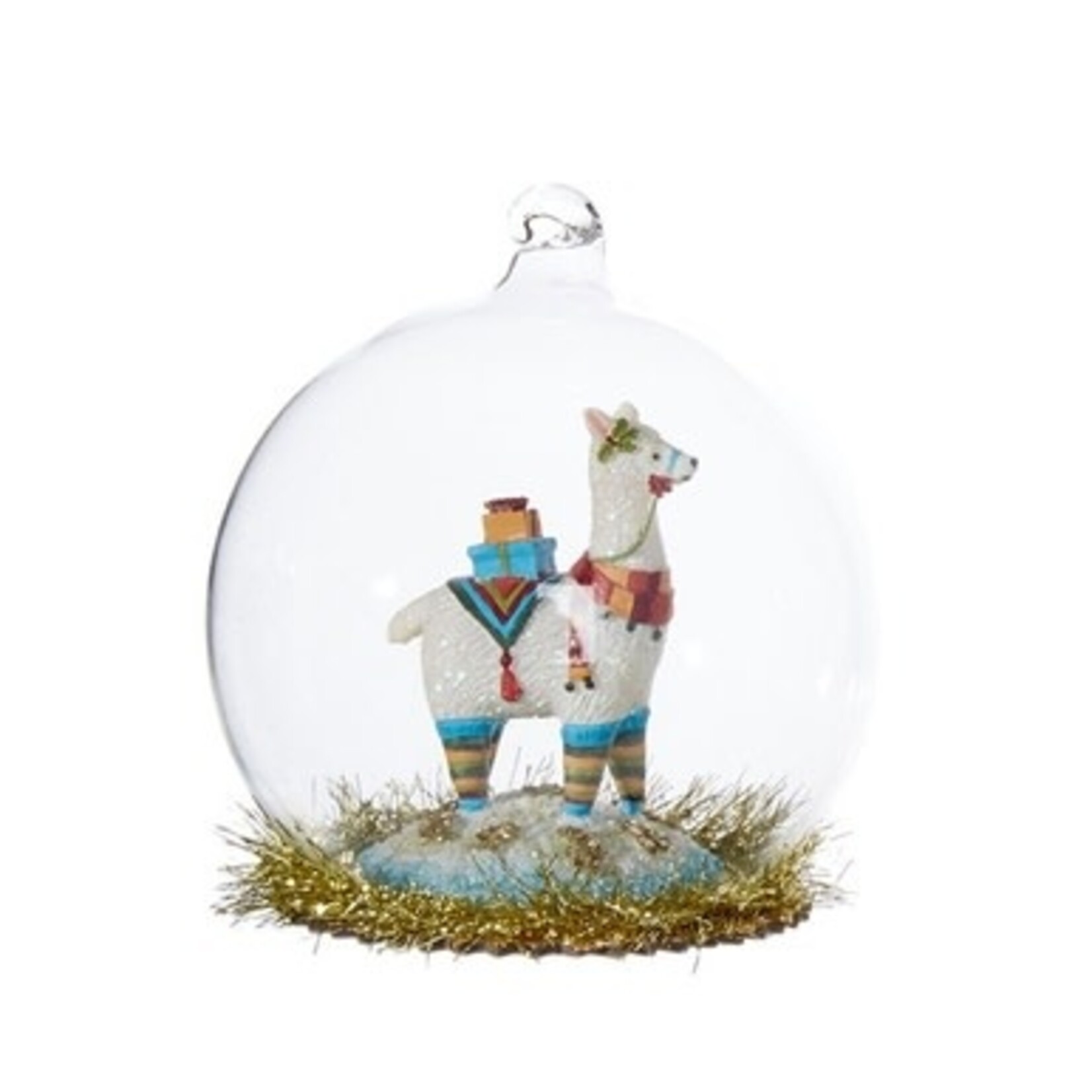 m. lynne designs llama glass dome ornament