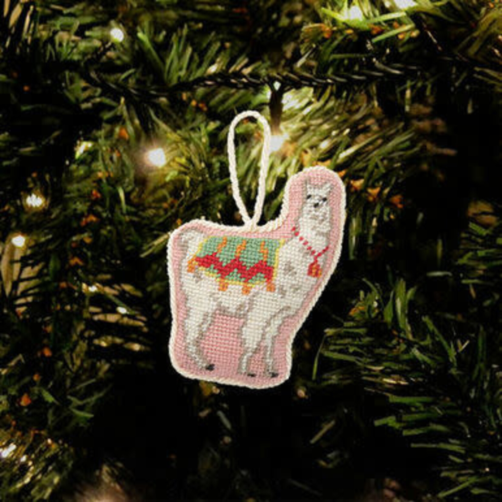 m. lynne designs llama new festival needlepoint ornament