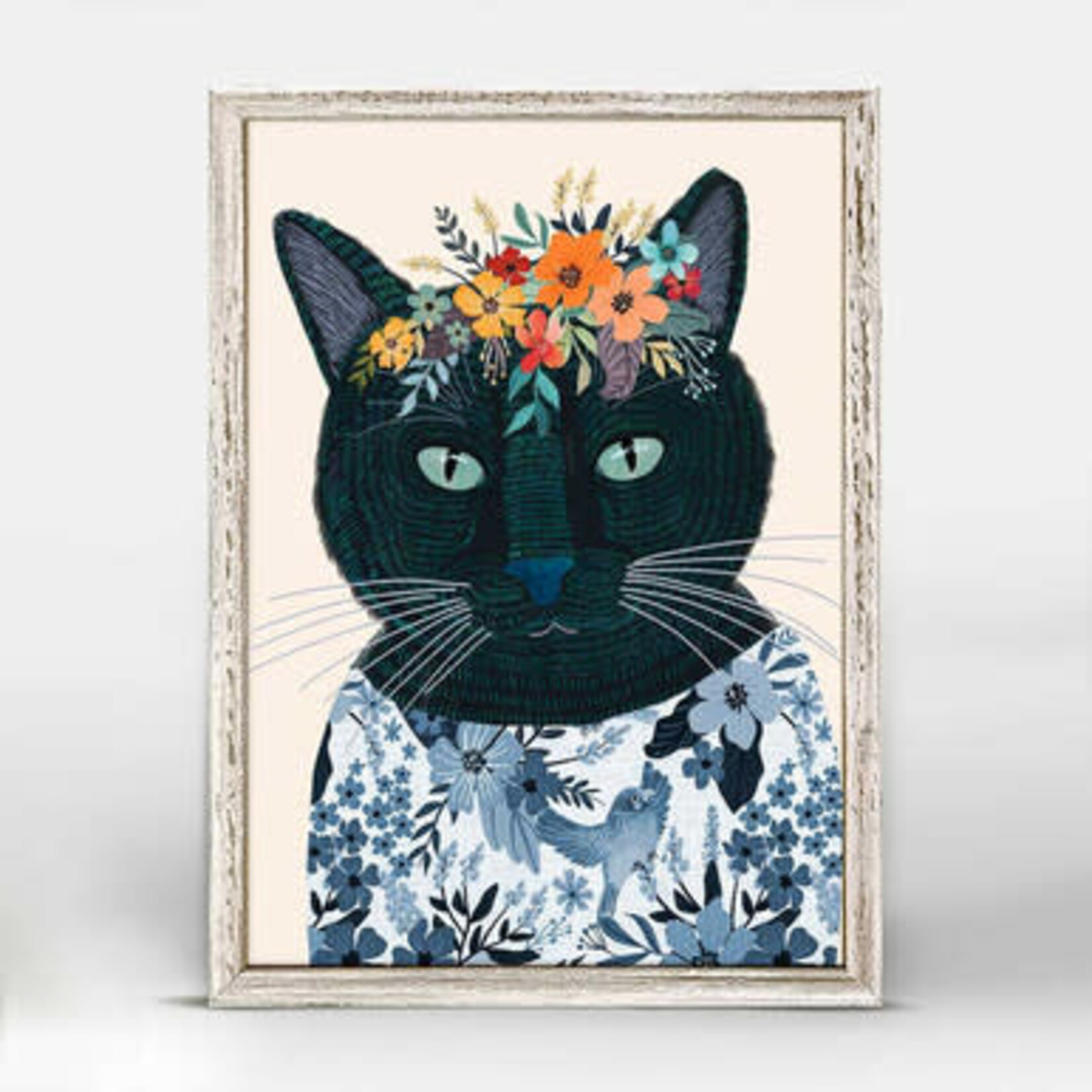 m. lynne designs lolo the cat framed canvas