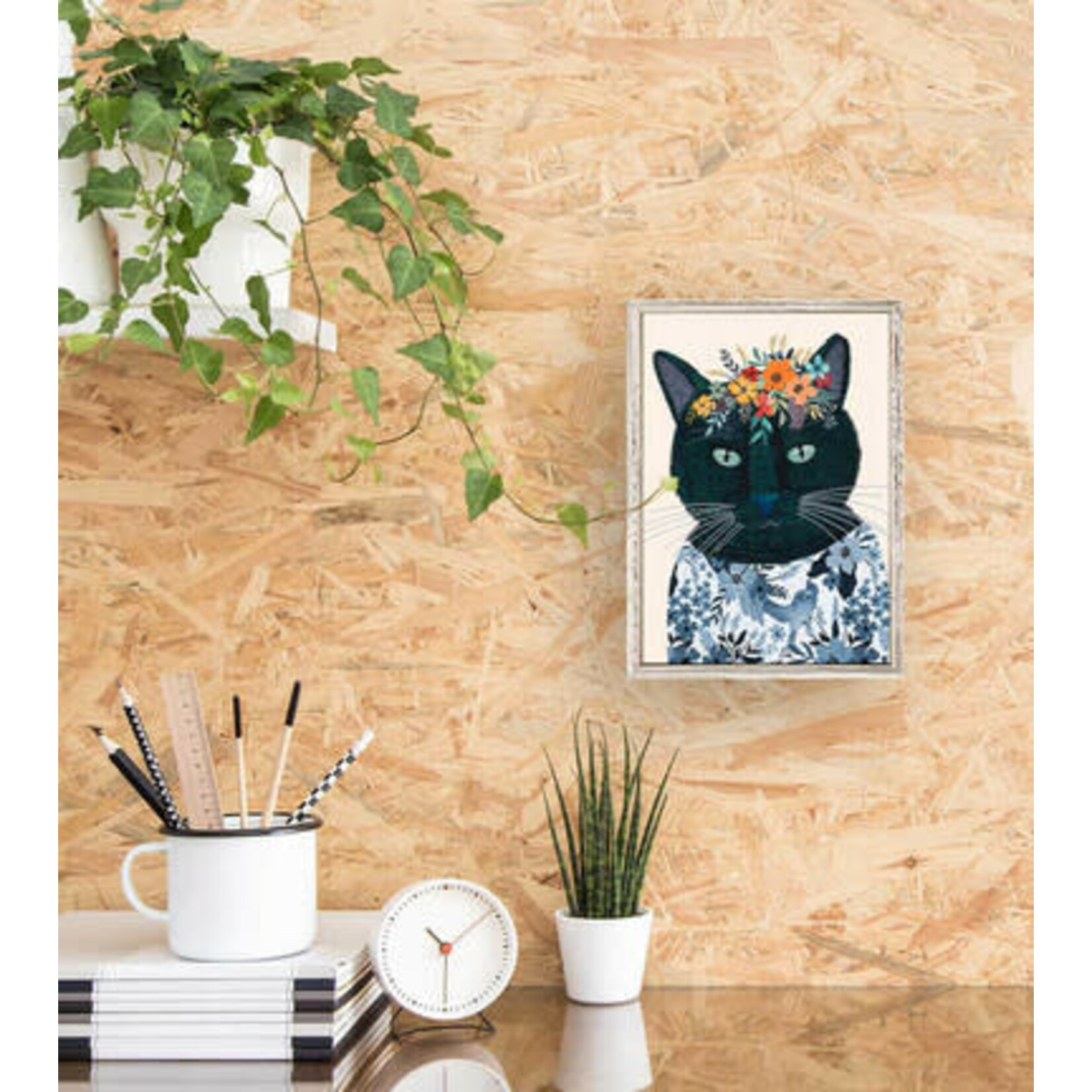 m. lynne designs lolo the cat framed canvas