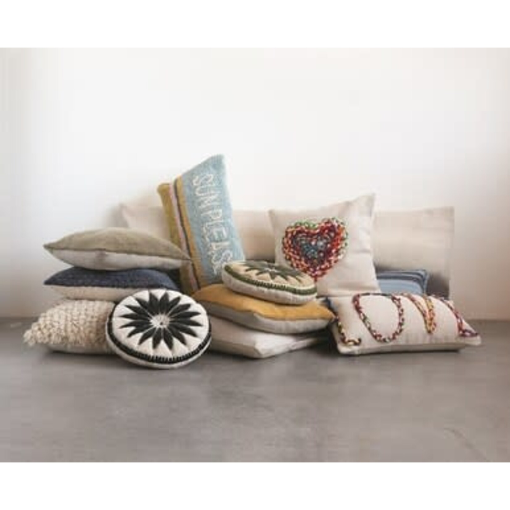 m. lynne designs love chindi pillow