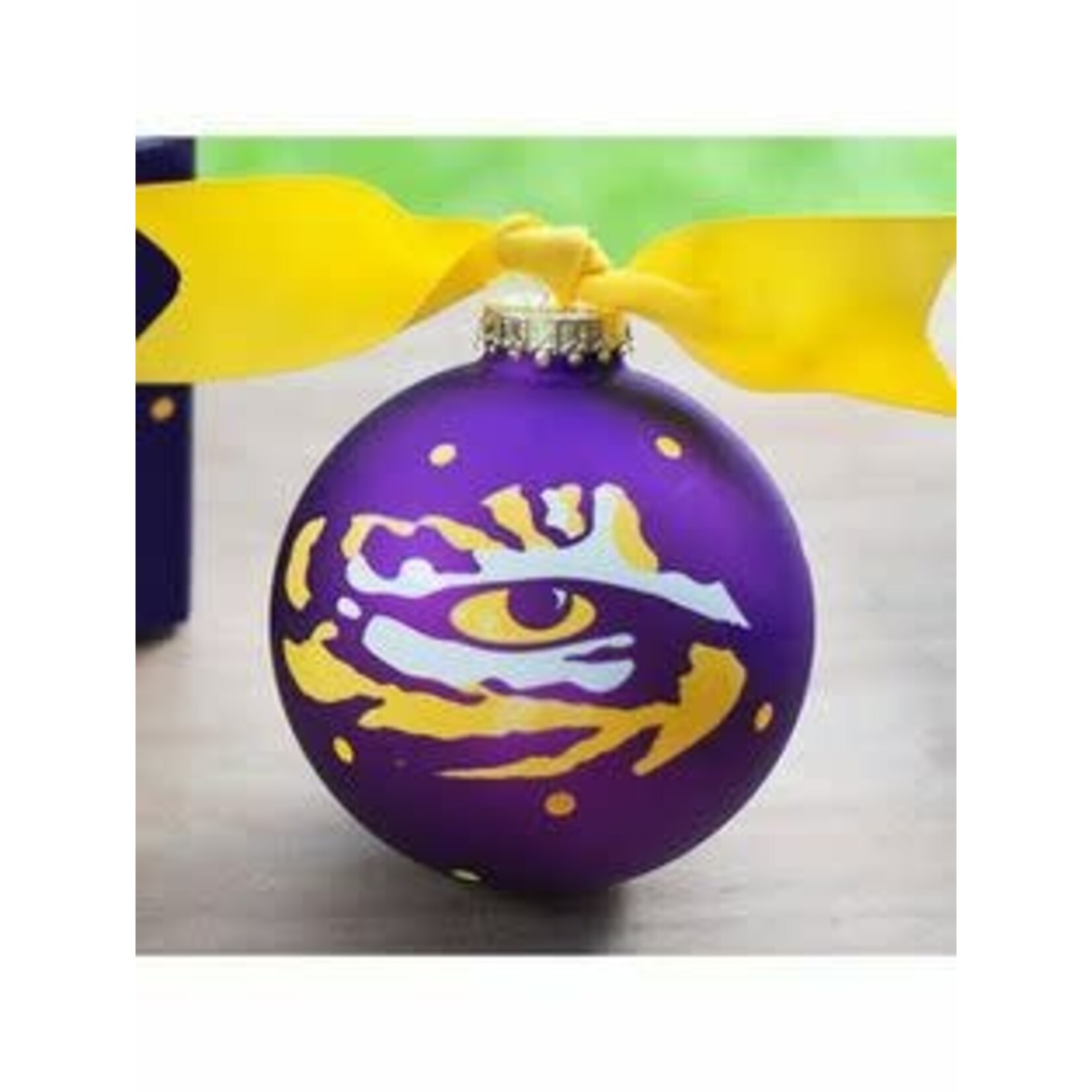 coton colors lsu tiger eye glass ornament