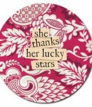 curly girl Lucky Stars Round Magnet