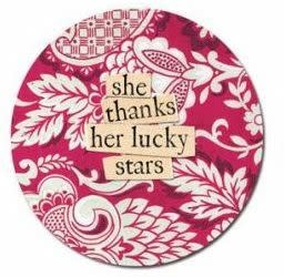 curly girl Lucky Stars Round Magnet
