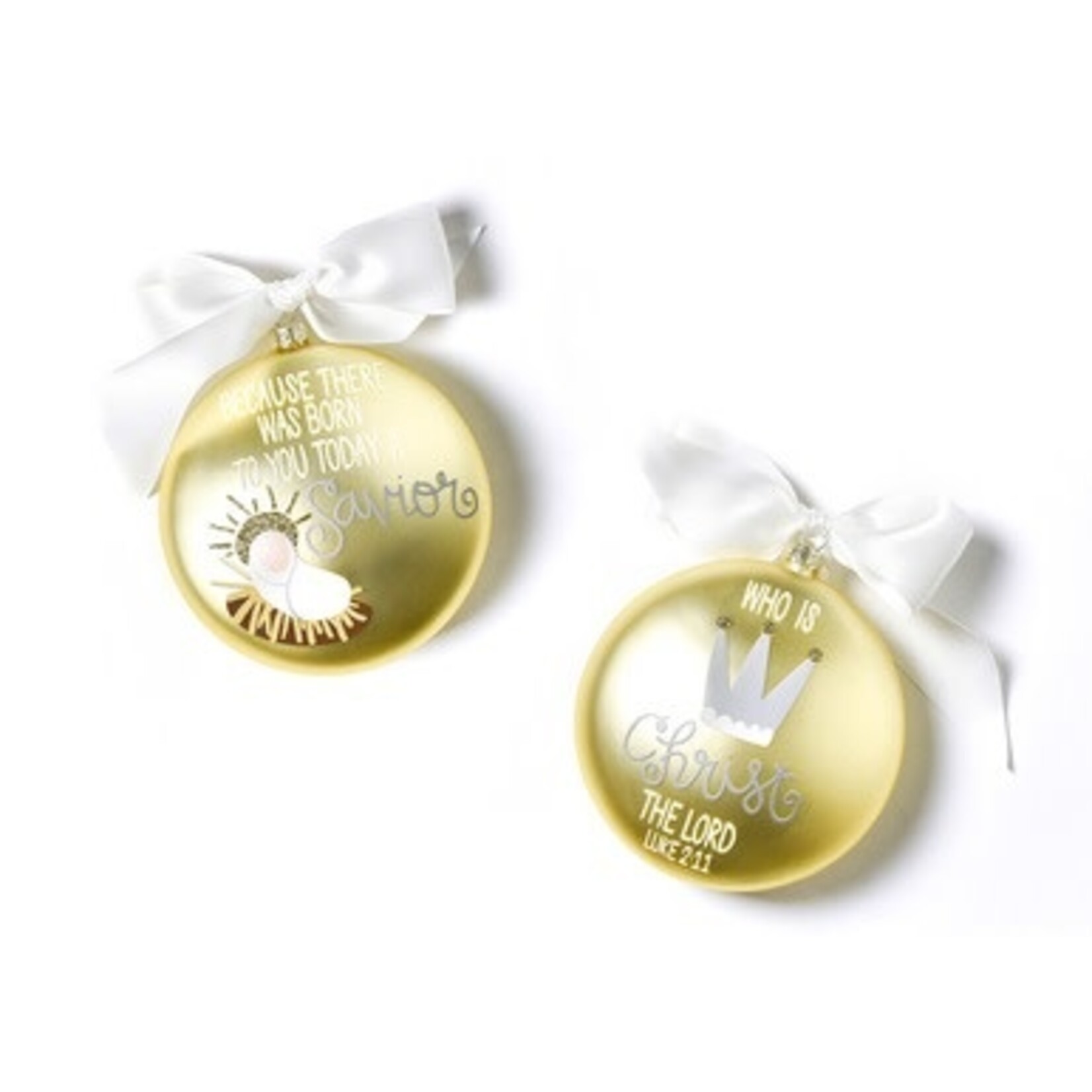 coton colors luke 2:11 glass ornament