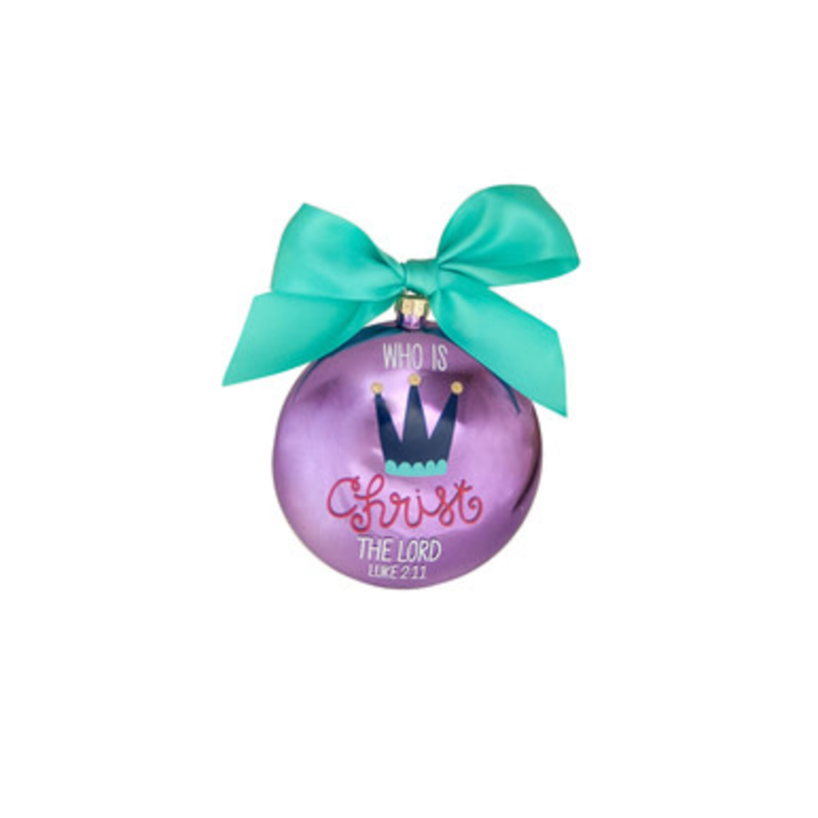 coton colors luke 2:11 metallic glass ornament
