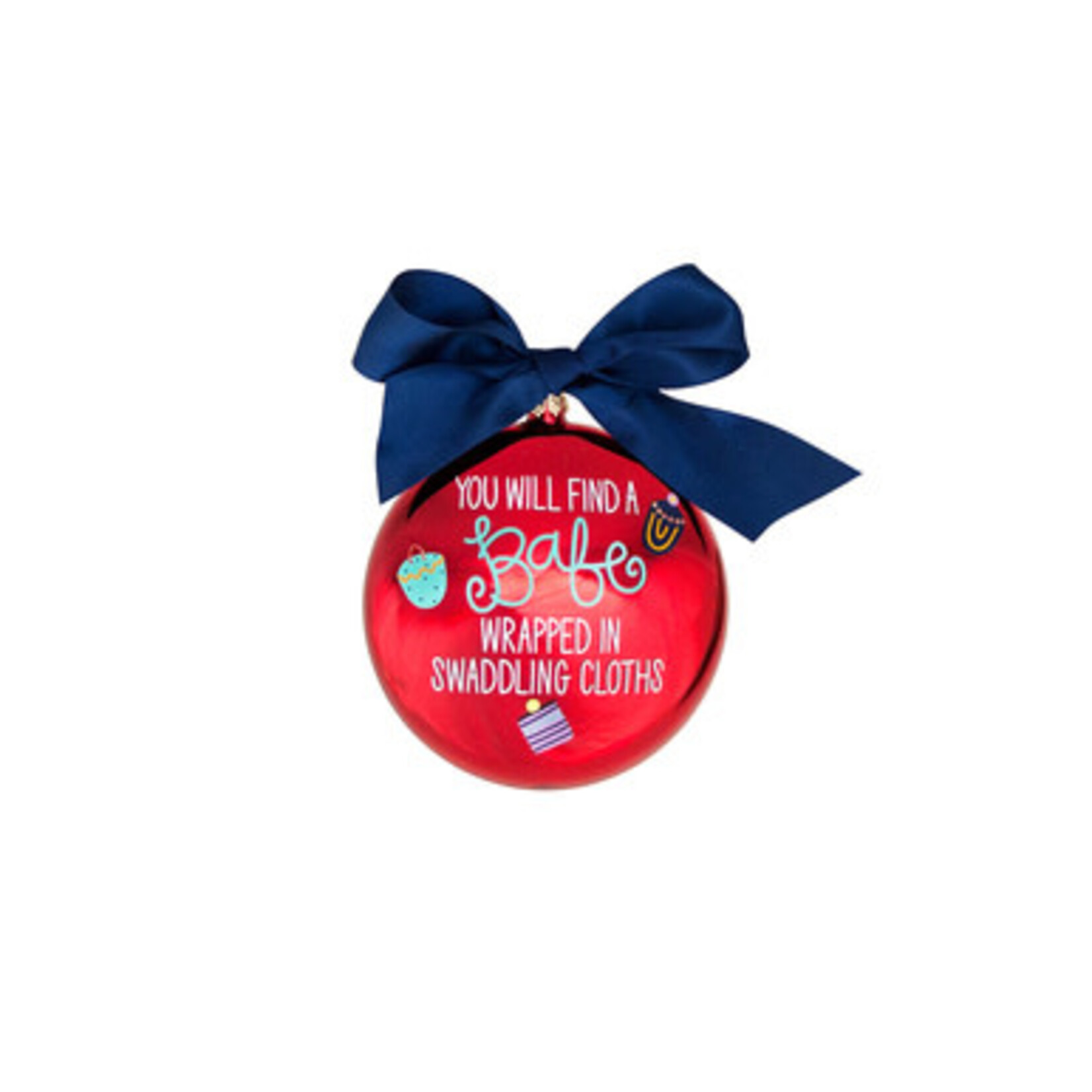coton colors luke 2:12 metallic glass ornament