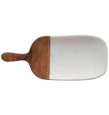 available at m. lynne designs Marble with Wood Handle Cheese Board