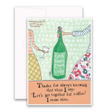 curly girl Mean Wine Card