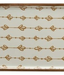 available at m. lynne designs Medium Enameled Acacia Tray with Golden Lines