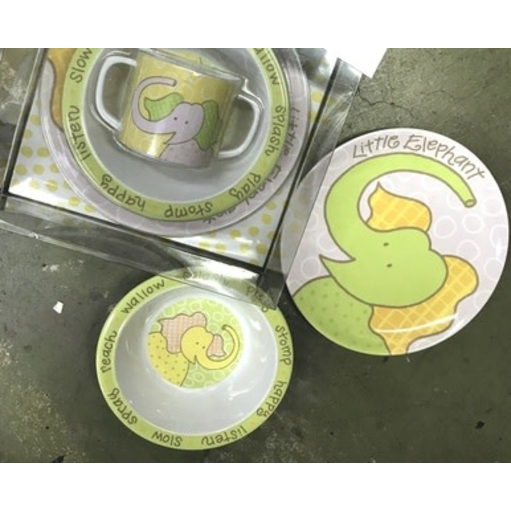 coton colors melamine elephant baby set