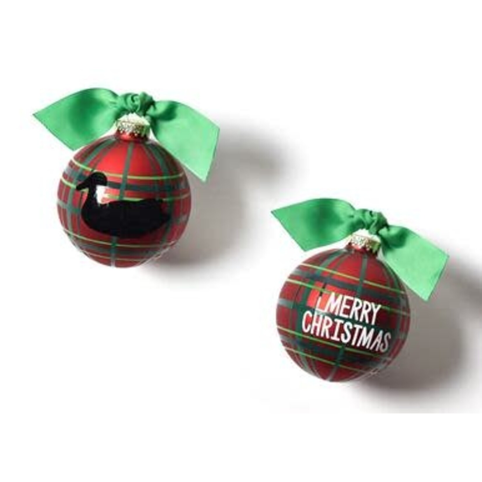 coton colors merry christmas duck decoy glass ornament