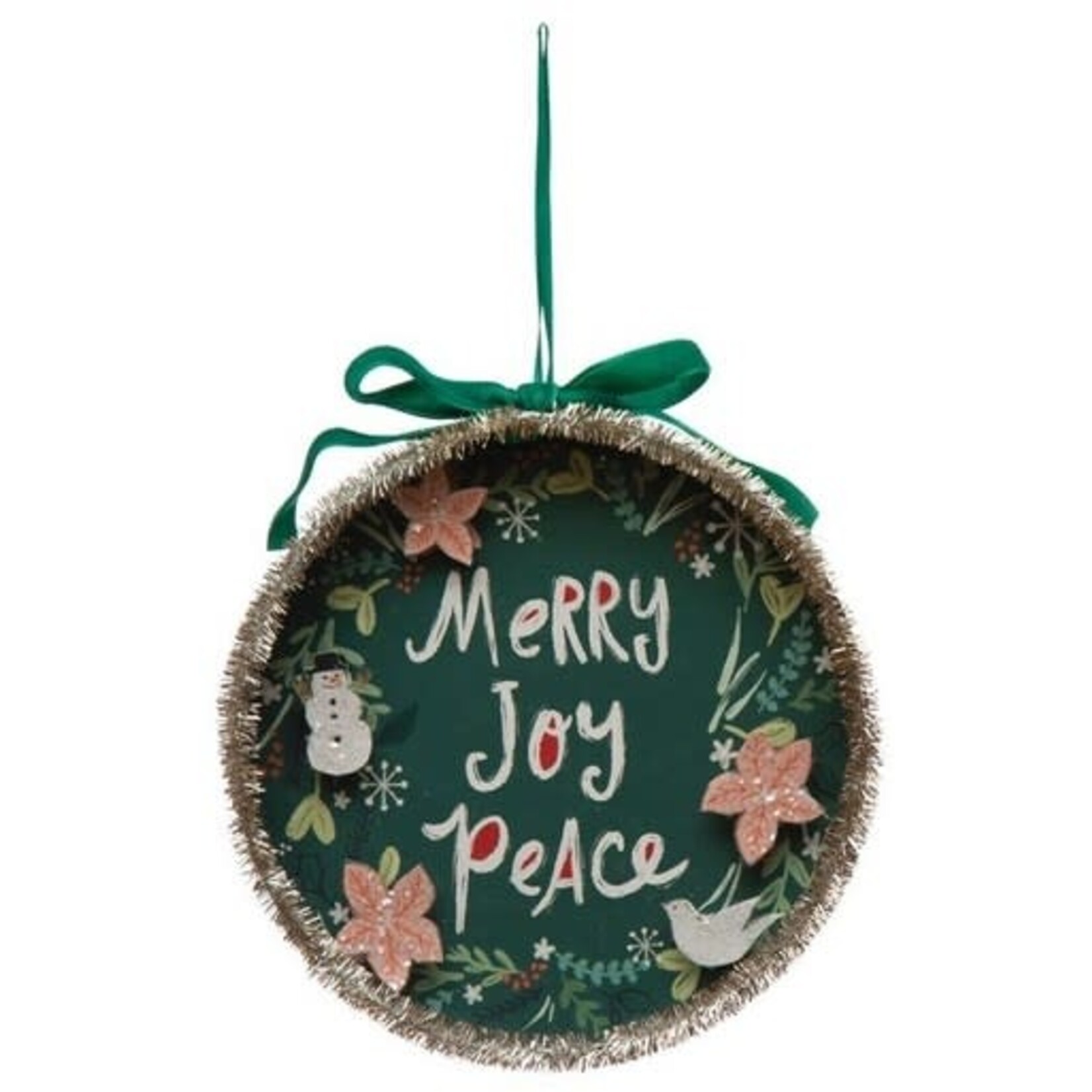 m. lynne designs merry joy peace ornament