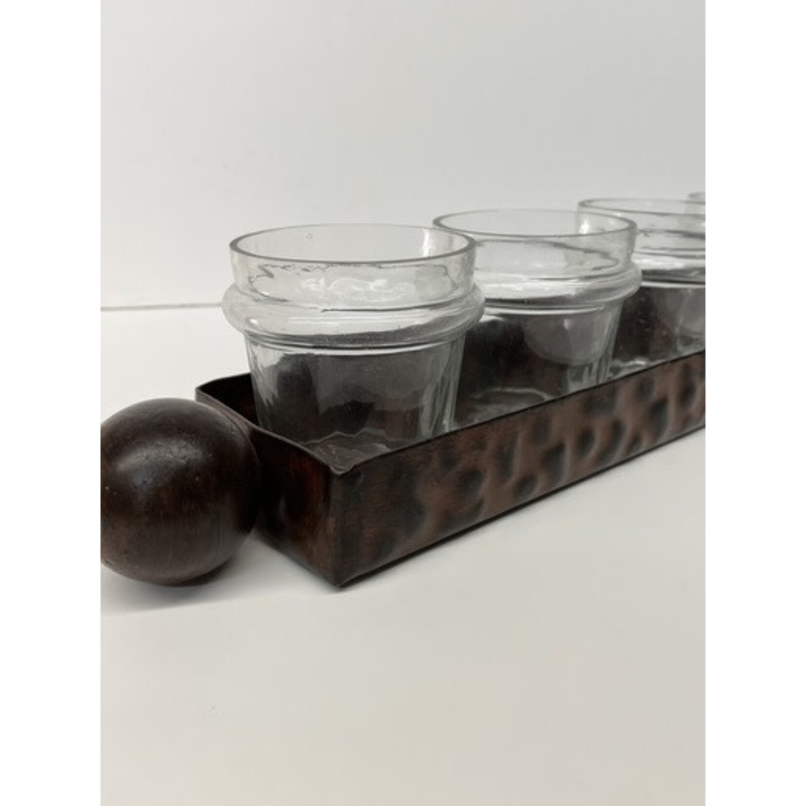 m. lynne designs metal and glass votive holder